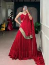 Lnb1710 Satin Chiffon Bandhej Print Navratri Lehenga Choli
